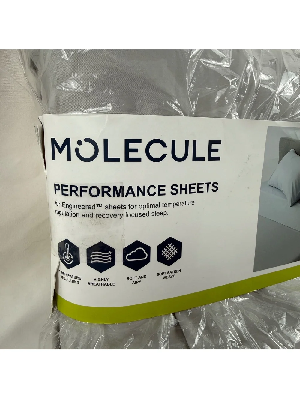 Molecule Performance Sheets Cal King Sateen 4 Piece Set Grey